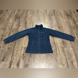 Women's size small, navy blue, Columbia, fleece, zip-up jacket.